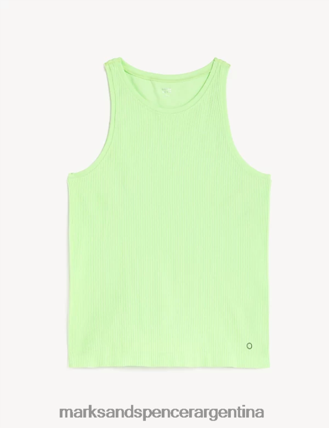 Marks & Spencer mujer top sin mangas de canalé con cuello alto ropa menta ligera 46VL3004