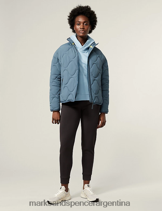 Marks & Spencer mujer sudadera con capucha y tejido rico en algodón ropa azul pálido 46VL2302