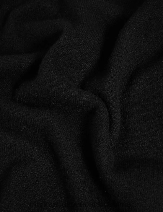 Marks & Spencer mujer jersey de pura cachemira con cuello vuelto ropa negro 46VL3114