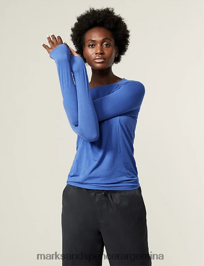 Marks & Spencer mujer camiseta ajustada con capa base ligera ropa florecimiento de maíz 46VL1056