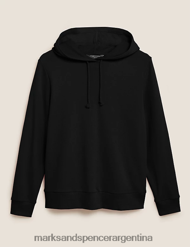 Marks & Spencer mujer la sudadera con capucha rica en algodón ropa negro 46VL2644