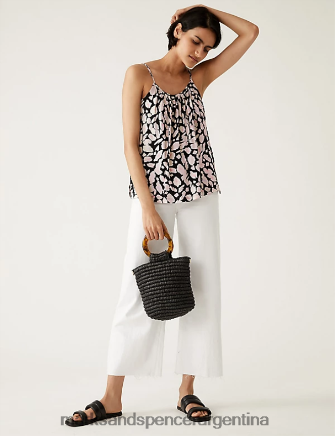 Marks & Spencer mujer top camisero estampado ropa multi 46VL3184