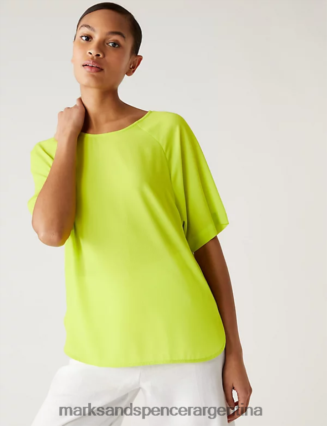 Marks & Spencer mujer top con cuello redondo ropa cal 46VL3152