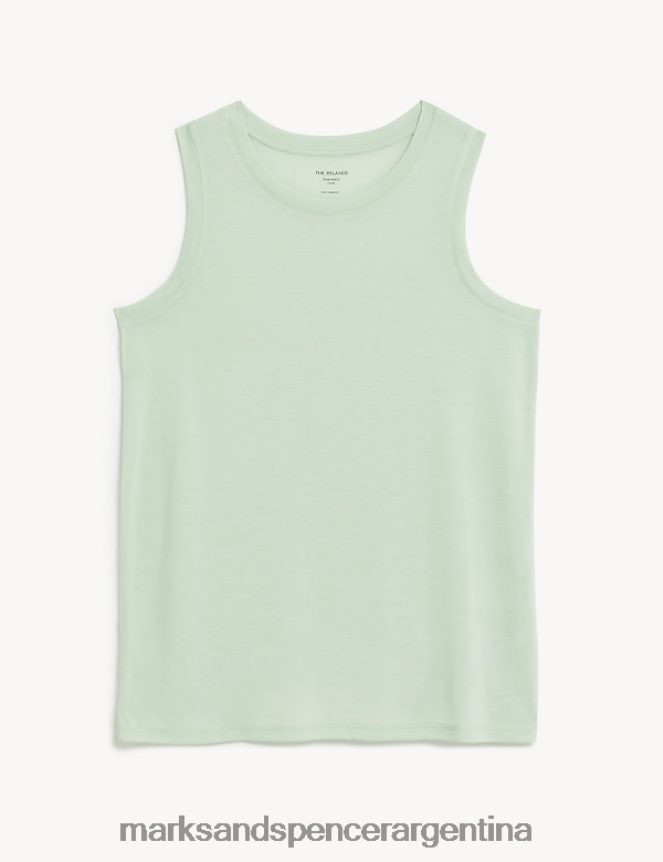 Marks & Spencer mujer top sin mangas relajado ropa menta ligera 46VL2472