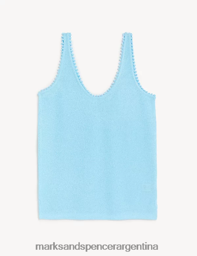 Marks & Spencer mujer top sin mangas texturizado ropa turquesa brillante 46VL2526