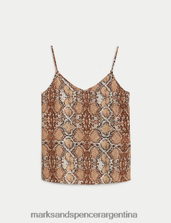 Marks & Spencer mujer top tipo camisola con estampado animal ropa mezcla de especias 46VL468