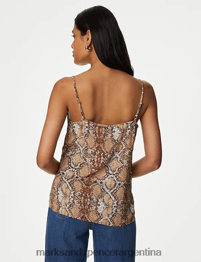 Marks & Spencer mujer top tipo camisola con estampado animal ropa mezcla de especias 46VL468
