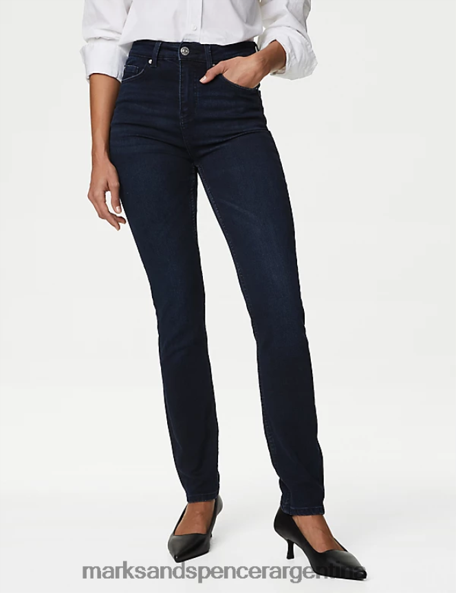 Marks & Spencer mujer Vaqueros Lily de corte slim y elásticos ropa azul negro 46VL2728