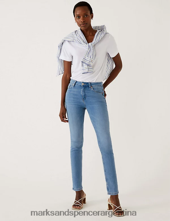 Marks & Spencer mujer Vaqueros Lily de corte slim y elásticos ropa índigo claro 46VL2730