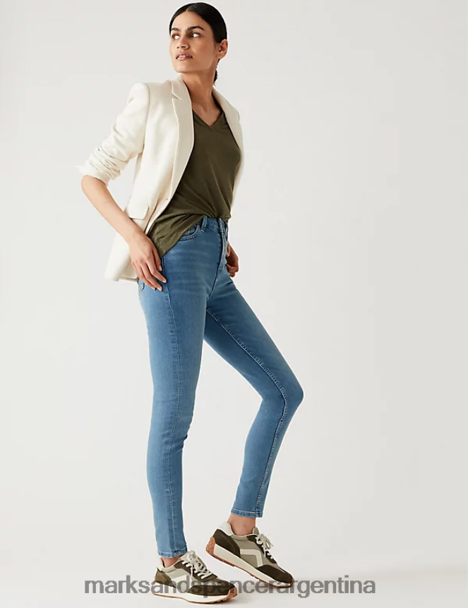 Marks & Spencer mujer jeans ajustados hiedra ropa índigo claro 46VL3414