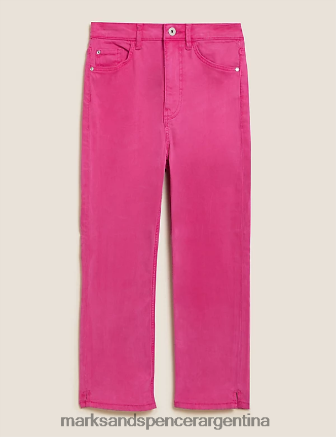Marks & Spencer mujer jeans capri ajustados y de talle alto muy suaves ropa fucsia 46VL3178