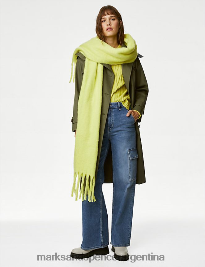 Marks & Spencer mujer jeans cargo de talle alto y pernera ancha ropa índigo medio 46VL86