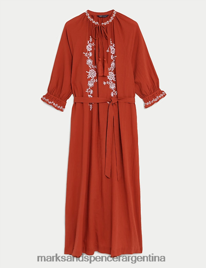Marks & Spencer mujer Caftán playero de puro algodón ropa cobre 46VL1798