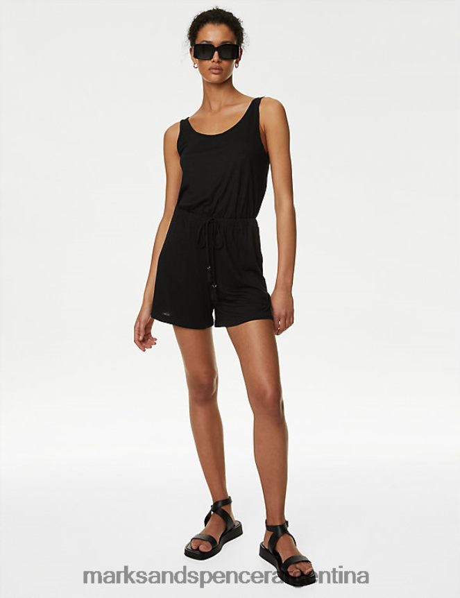 Marks & Spencer mujer mono corto de punto con cordón ropa negro 46VL2398