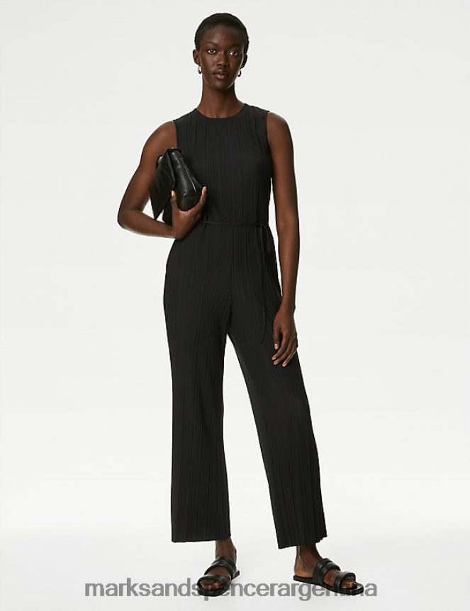 Marks & Spencer mujer mono de punto sin mangas con cinturón ropa negro 46VL1370