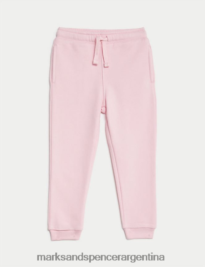 Marks & Spencer niños joggers lisos ricos en algodón ropa Rosa claro 46VL7778