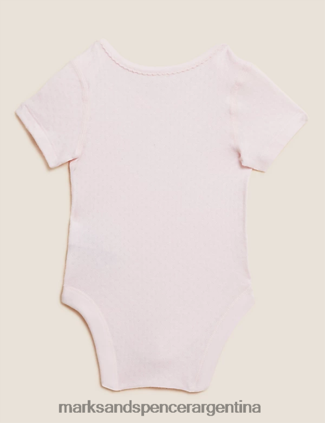 Marks & Spencer niños Pack de 3 bodis estampados de puro algodón ropa mezcla rosa 46VL7744