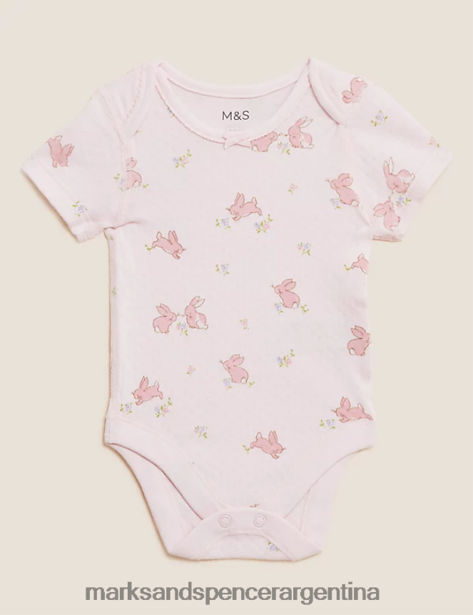 Marks & Spencer niños Pack de 3 bodis estampados de puro algodón ropa mezcla rosa 46VL7744