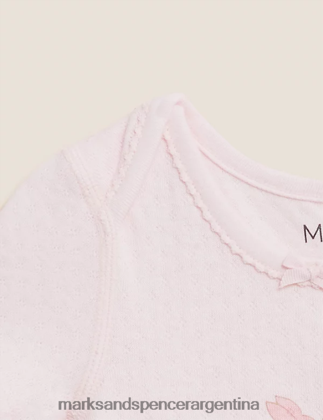 Marks & Spencer niños Pack de 3 bodis estampados de puro algodón ropa mezcla rosa 46VL7744