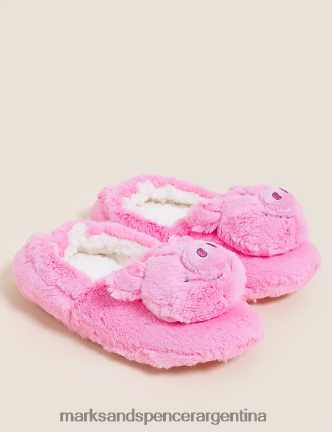Marks & Spencer niños pantuflas de cerdo percy calzado rosa 46VL8070