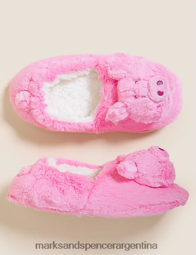 Marks & Spencer niños pantuflas de cerdo percy calzado rosa 46VL8070