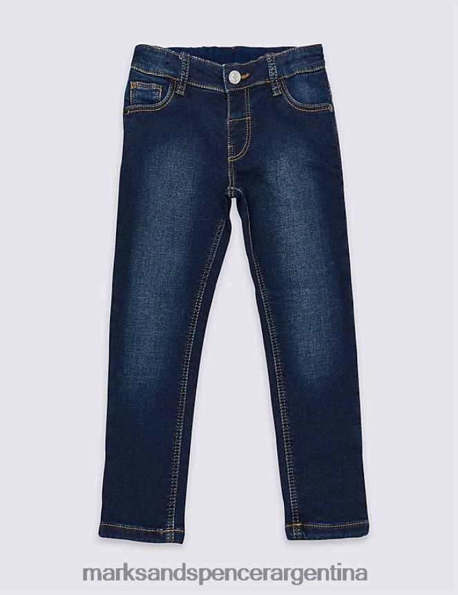 Marks & Spencer niños jeans ajustados de mezclilla ropa Denim oscuro 46VL7596