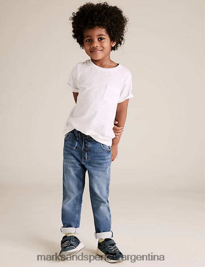Marks & Spencer niños jeans elásticos cómodos y de corte regular ropa mezclilla azul 46VL7604