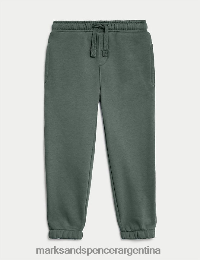 Marks & Spencer niños joggers ricos en algodón ropa sabio oscuro 46VL8066