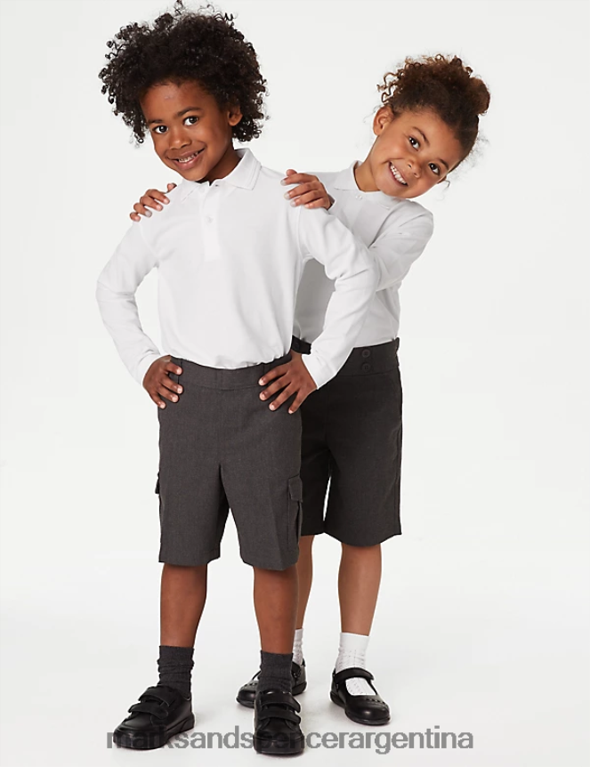 Marks & Spencer niños Paquete de 2 polos escolares de puro algodón uniforme escolar blanco 46VL3296