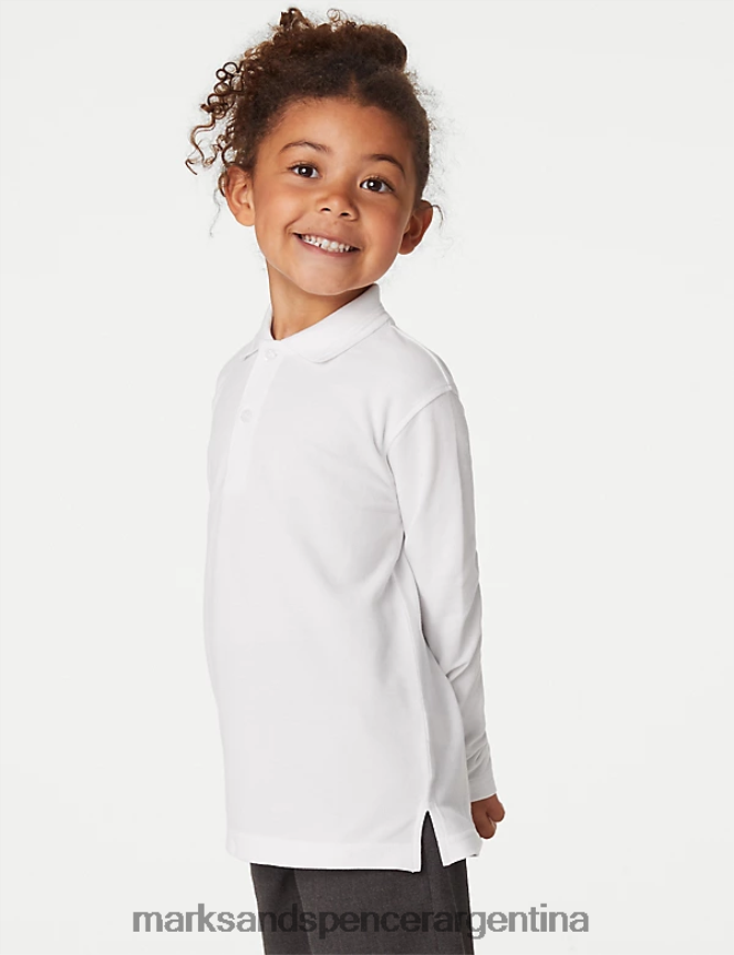 Marks & Spencer niños Paquete de 2 polos escolares de puro algodón uniforme escolar blanco 46VL3296