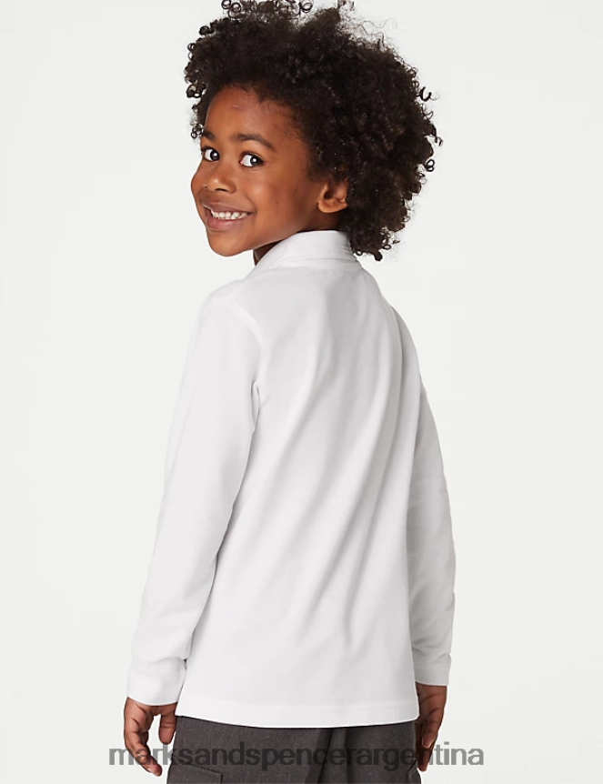 Marks & Spencer niños Paquete de 2 polos escolares de puro algodón uniforme escolar blanco 46VL3296