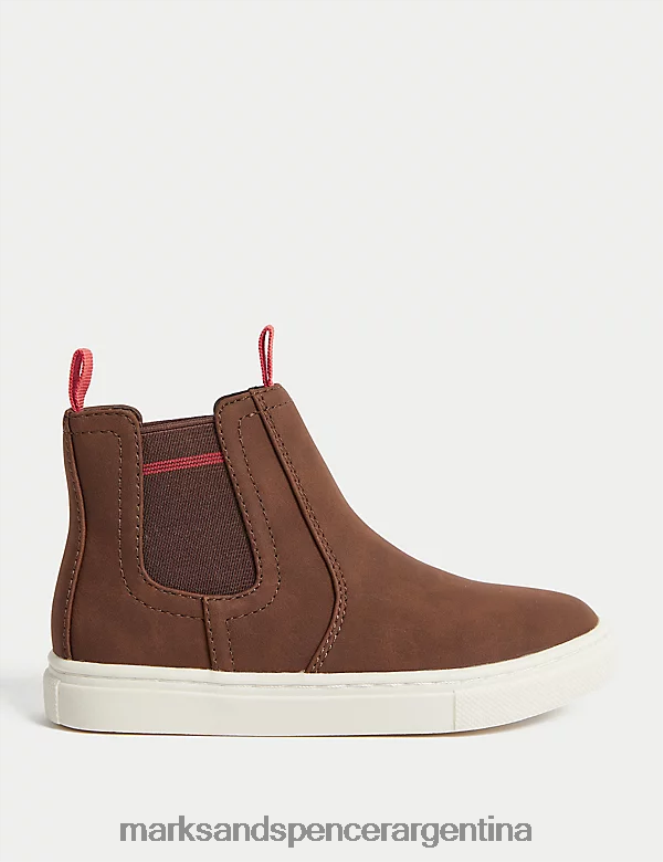 Marks & Spencer niños botas chelsea pies frescos calzado marrón 46VL7936
