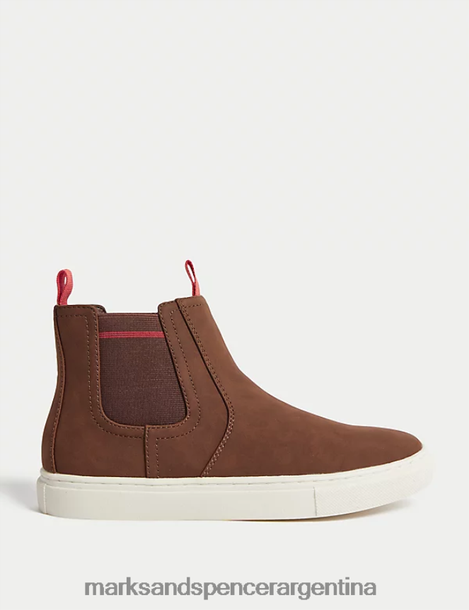 Marks & Spencer niños botas chelsea pies frescos calzado marrón 46VL8222