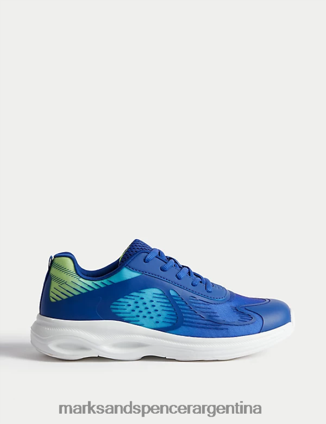 Marks & Spencer niños zapatillas deportivas Freshfoots calzado mezcla azul 46VL7892