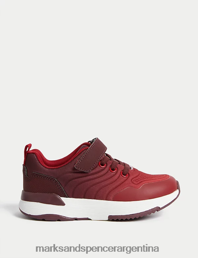 Marks & Spencer niños zapatillas deportivas con velcro calzado mezcla roja 46VL8202