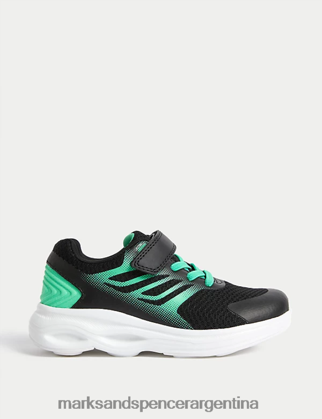 Marks & Spencer niños zapatillas deportivas con velcro calzado mezcla verde 46VL8214