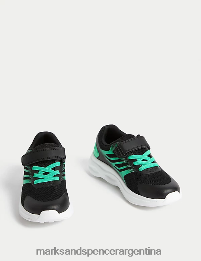 Marks & Spencer niños zapatillas deportivas con velcro calzado mezcla verde 46VL8214