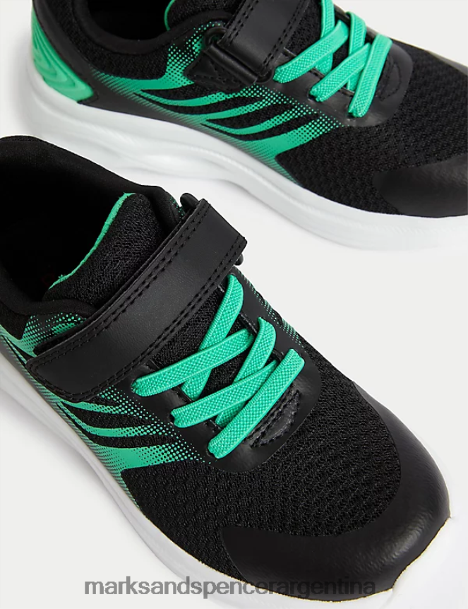 Marks & Spencer niños zapatillas deportivas con velcro calzado mezcla verde 46VL8214