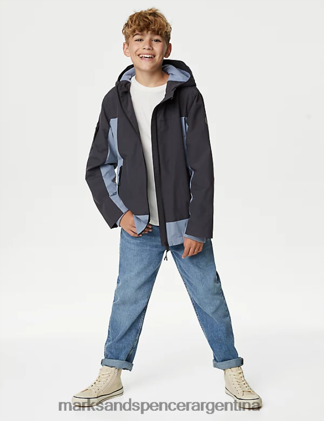 Marks & Spencer niños anorak con capucha ropa mezcla gris 46VL7864