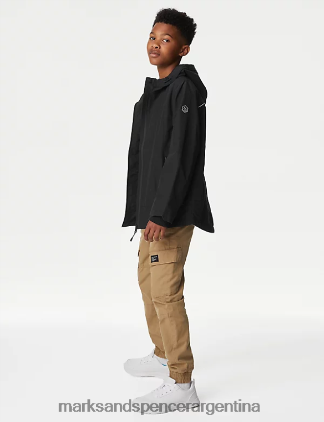 Marks & Spencer niños anorak con capucha ropa negro 46VL8116