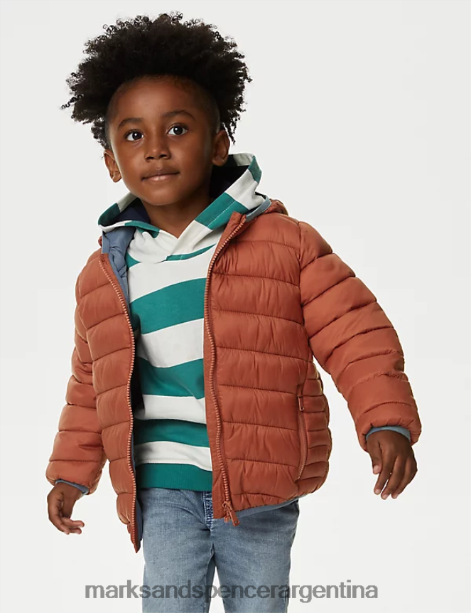 Marks & Spencer niños chaqueta acolchada ligera Stormwear ropa cobre 46VL8168