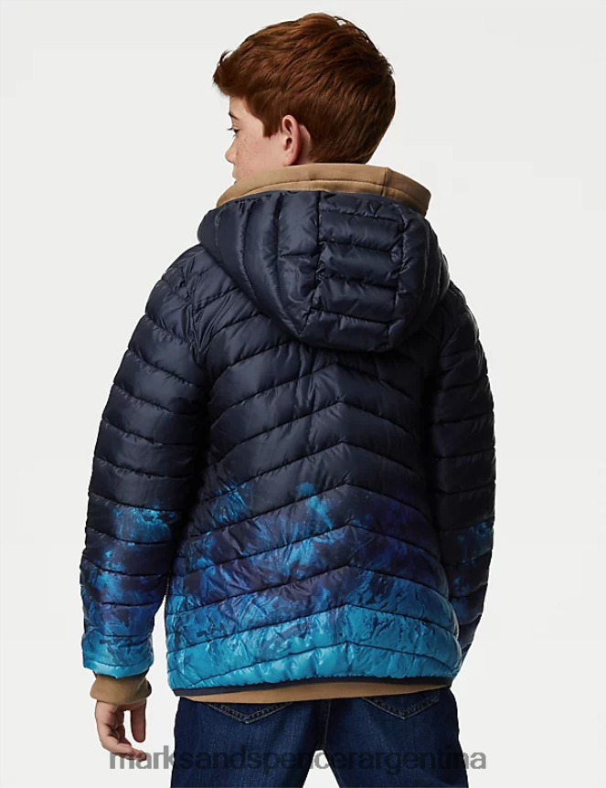 Marks & Spencer niños chaqueta acolchada ligera Stormwear ropa mezcla azul marino 46VL8258