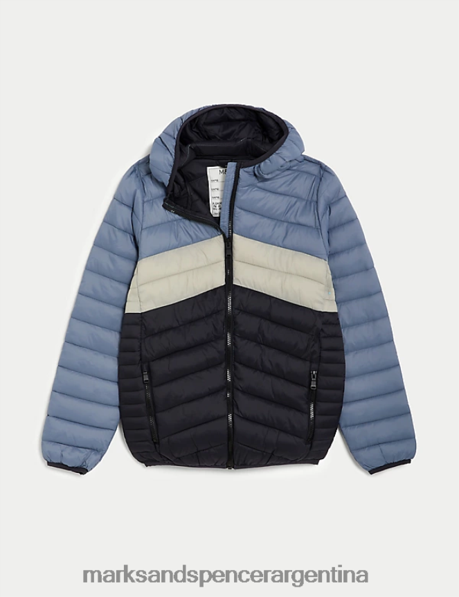 Marks & Spencer niños chaqueta acolchada ligera Stormwear ropa mezcla de carbón 46VL7972