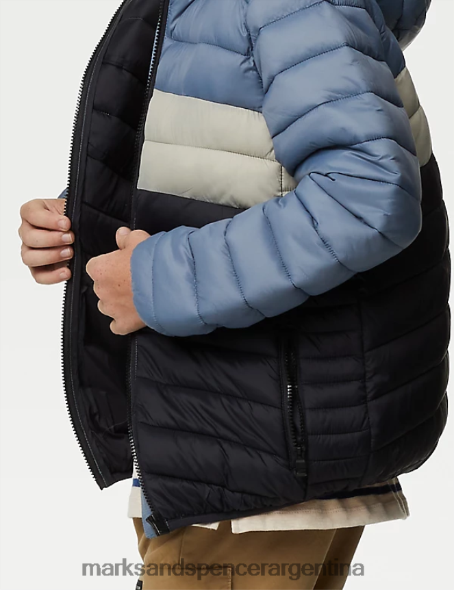Marks & Spencer niños chaqueta acolchada ligera Stormwear ropa mezcla de carbón 46VL7972