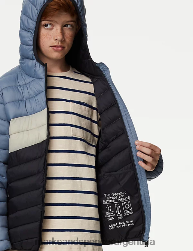 Marks & Spencer niños chaqueta acolchada ligera Stormwear ropa mezcla de carbón 46VL7972