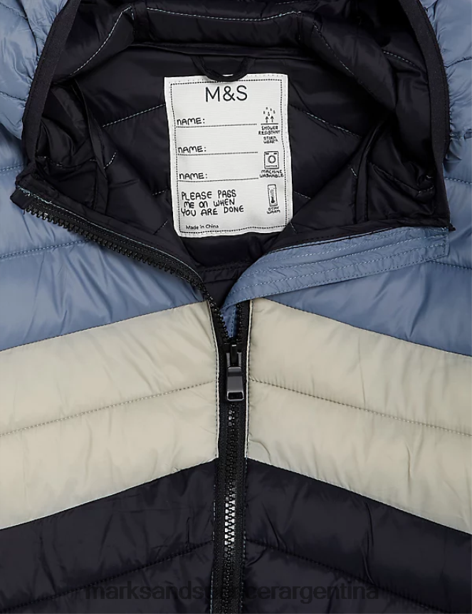 Marks & Spencer niños chaqueta acolchada ligera Stormwear ropa mezcla de carbón 46VL7972