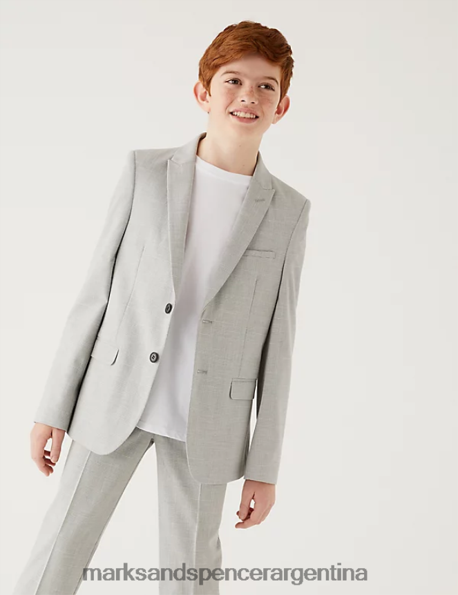 Marks & Spencer niños chaqueta de traje a cuadros ropa gris claro 46VL7994