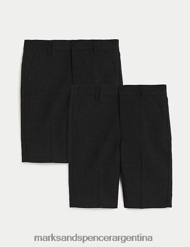 Marks & Spencer niños Pack de 2 shorts escolares de pernera delgada ropa carbón 46VL8102