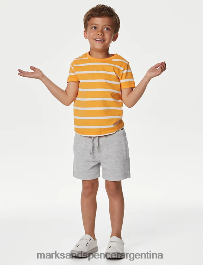 Marks & Spencer niños Paquete de 2 shorts ricos en algodón ropa azul marino/gris 46VL8022