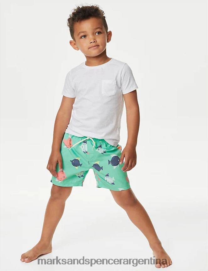 Marks & Spencer niños pantalones cortos de baño de pescado ropa mezcla de agua 46VL7962
